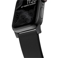 Nomad Modern Strap BLK Active Leather Connector 42/44/45/49mm Pro V2 - Schwarz