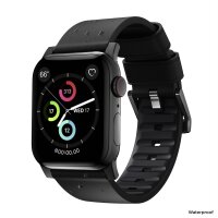 Nomad Modern Strap BLK Active Leather Connector 42/44/45/49mm Pro V2 - Schwarz