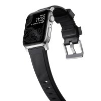 Cinturino Nomad Rugged V2 Bracciale Connettore Argento per Apple Watch 49/45/44/42 mm - Nero