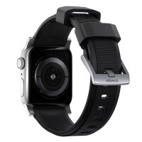 Cinturino Nomad Rugged V2 Bracciale Connettore Argento per Apple Watch 49/45/44/42 mm - Nero