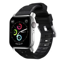 Cinturino Nomad Rugged V2 Bracciale Connettore Argento per Apple Watch 49/45/44/42 mm - Nero