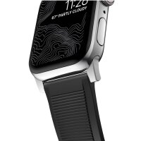 Cinturino Nomad Rugged V2 Bracciale Connettore Argento per Apple Watch 49/45/44/42 mm - Nero