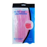 CYOO 10 Stück Einweg Gesichtsmaske Mund und Nasenschutz - Rosa