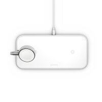 Zens Aluminium Dual Wireless Qi Charger + Watch - Weiss