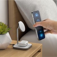 Satechi Magnetic 2-in-1 Wireless Charging Stand - Space Gray (Gray)