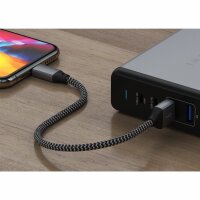 Satechi USB-A to Lightning Short Cable 25 cm - Space Gray (Grau)