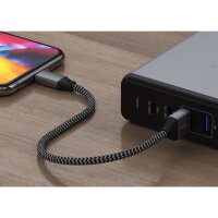 Satechi USB-A to Lightning Short Cable 25 cm - Space Gray (Grau)