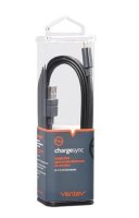 Ventev Original flaches Lade- und Datenkabel - USB-C auf USB-A - 1m - Grau