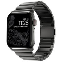 Nomad Strap Stainless Steel V2 Armband for Apple Watch 42/44/45/49 mm - Graphite black (Black)