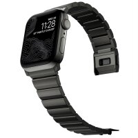 Nomad Strap Stainless Steel V2 Armband for Apple Watch 42/44/45/49 mm - Graphite black (Black)