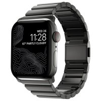 Nomad Strap Stainless Steel V2 Armband for Apple Watch 42/44/45/49 mm - Graphite black (Black)