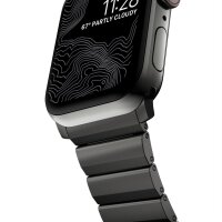 Nomad Strap Stainless Steel V2 Armband for Apple Watch 42/44/45/49 mm - Graphite black (Black)