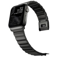 Nomad Strap Stainless Steel V2 Armband for Apple Watch 42/44/45/49 mm - Graphite black (Black)
