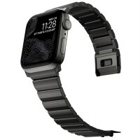 Nomad Strap Stainless Steel V2 Armband for Apple Watch 42/44/45/49 mm - Graphite black (Black)