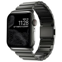 Nomad Strap Stainless Steel V2 Armband for Apple Watch 42/44/45/49 mm - Graphite black (Black)