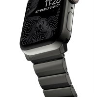 Nomad Strap Stainless Steel V2 Armband for Apple Watch 42/44/45/49 mm - Graphite black (Black)