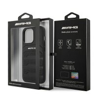 AMG Debossed Lines Hard Cover Leder Schutz Hülle für iPhone 13 mini (5.4) - Schwarz