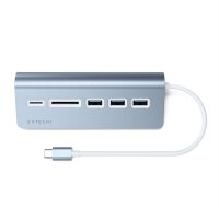 Satechi Type-C Aluminum USB Hub & Card Reader - Blau