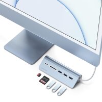 Satechi Type-C Aluminum USB Hub & Card Reader - Blau