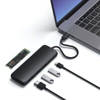 Satechi USB-C Hybrid Multiport Adapter mit SSD Enclosure - Grau