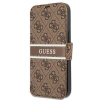 Guess 4G Stripe Book Case Schutz Hülle für iPhone 13 mini - Braun