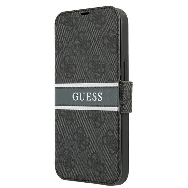 Guess 4G Stripe Book Case Schutz Hülle für iPhone 13 mini - Grau