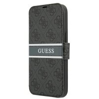 Guess 4G Stripe Book Case Schutz Hülle für iPhone 13 mini - Grau