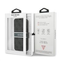 Guess 4G Stripe Book Case Schutz Hülle für iPhone 13 mini - Grau