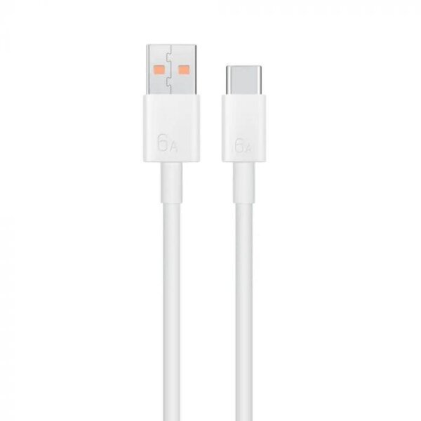 Huawei LX04072043 Super Charger Schnell Ladekabel 6A /  Datenkabel USB Typ-C - Weiss
