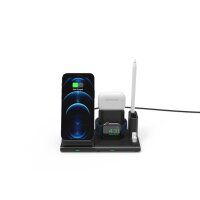 Adam Elements OMNIA Q4 15W 4-in-1 Wireless Charging Station - Schwarz