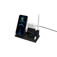 Adam Elements OMNIA Q4 15W 4-in-1 Wireless Charging Station - Schwarz