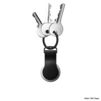 Nomad Airtag Leather Loop 90 degrees Schlüsselring - Schwarz