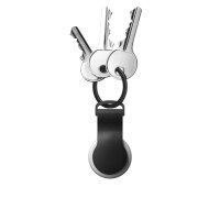 Nomad Airtag Leather Loop 90 degrees Schlüsselring - Schwarz
