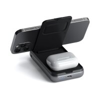 Satechi Duo Wireless Charger Stand Ladestation / Powerbank - Schwarz/Grau