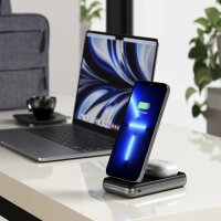 Satechi Duo Wireless Charger Stand Ladestation / Powerbank - Schwarz/Grau