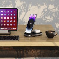 Satechi Duo Wireless Charger Stand Ladestation / Powerbank - Schwarz/Grau