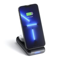 Satechi Duo Wireless Charger Stand Ladestation / Powerbank - Schwarz/Grau
