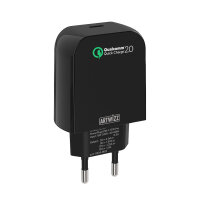Artwizz PowerPlug USB-C 15W Pro Ladegerät für Smartphones, Tablets - QUALCOMM Quick Charge zertifiziert - Schwarz