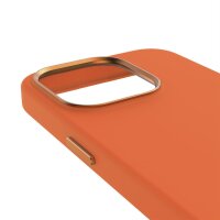 Decoded AntiMicrobial Silicone Backcover für iPhone 15 Pro - Apricot Crush (Orange)