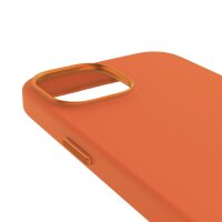 Decoded AntiMicrobial Silicone Backcover für iPhone 15 Plus - Apricot (Orange)