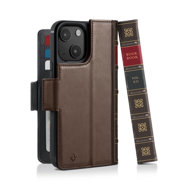 Twelve South BookBook Etui Lederhülle für iPhone 15 Plus - Braun