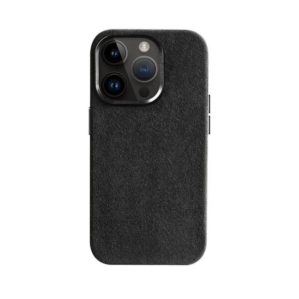 Cyoo Alcantara Hülle für iPhone 15 Pro Max in Schwarz