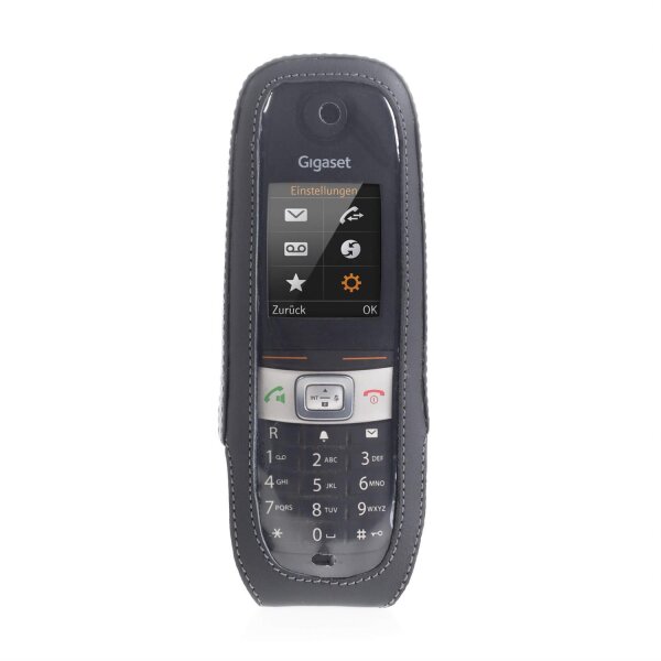 JT Berlin Echtleder Gürteltasche Turnline für Gigaset E630/R630/R650 - schwarz (bulk)