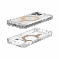 Urban Armor Gear UAG Plyo MagSafe Case für iPhone 15 Pro - Ice (Transparent) / Gold