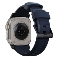 Nomad Rugged Strap Armband für Apple Watch 42/44/45/49mm (Connector Silber) - Schwarz