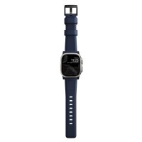 Nomad Rugged Strap Armband für Apple Watch 42/44/45/49mm (Connector Silber) - Schwarz