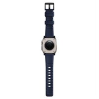 Nomad Rugged Strap Armband für Apple Watch 42/44/45/49mm (Connector Silber) - Schwarz