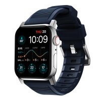 Nomad Rugged Strap Armband für Apple Watch 42/44/45/49mm (Connector Silber) - Atlantic Blue