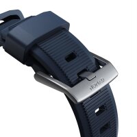 Nomad Rugged Strap Armband für Apple Watch 42/44/45/49mm (Connector Silber) - Atlantic Blue