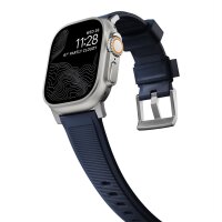 Nomad Rugged Strap Armband für Apple Watch 42/44/45/49mm (Connector Silber) - Atlantic Blue